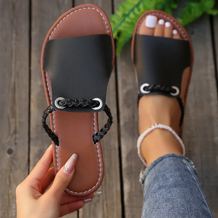 Roselle | Women's Braided Strap Slide Sandals