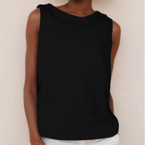 Crystal | Women's Sleeveless Roll Collar Top