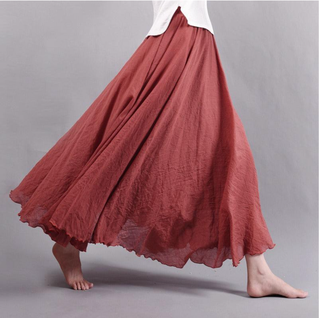 Wynelle | Women's Flowy Elastic Waist Maxi Skirt