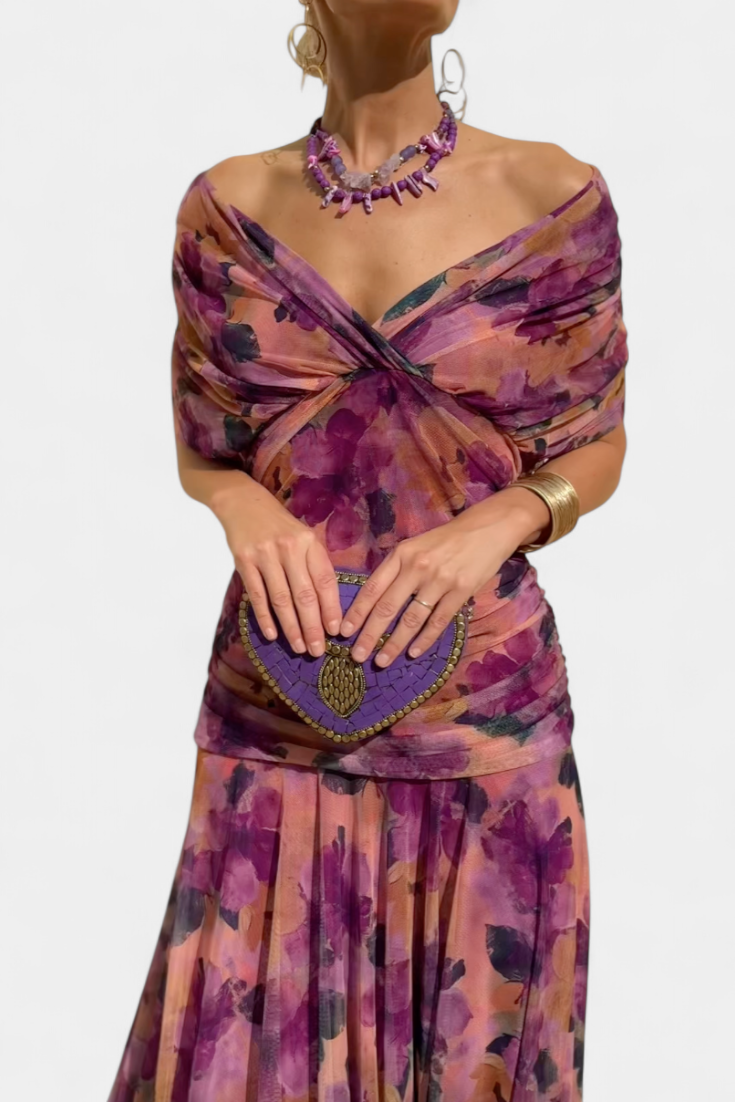 Jocelyn | Women's Elegant Floral V Neck Maxi Dress