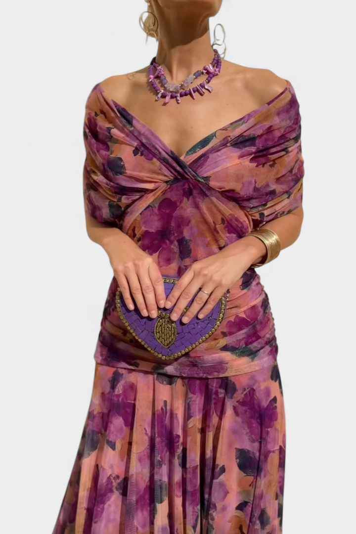 Jocelyn | Women's Elegant Floral V Neck Maxi Dress