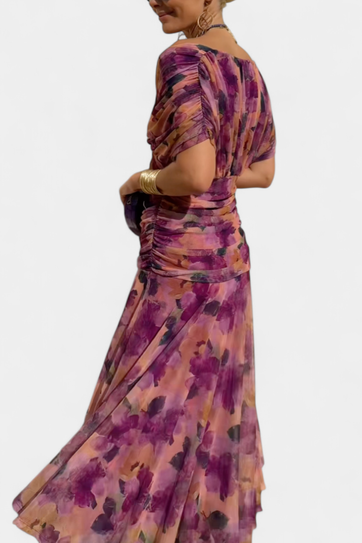 Jocelyn | Women's Elegant Floral V Neck Maxi Dress