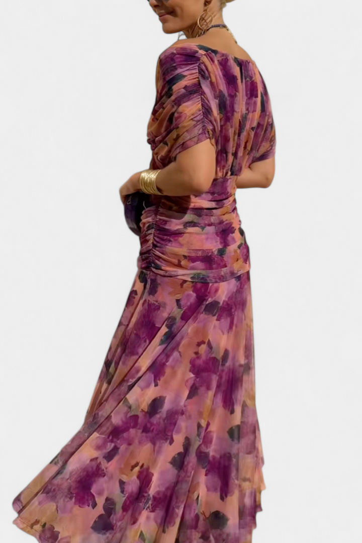Jocelyn | Women's Elegant Floral V Neck Maxi Dress