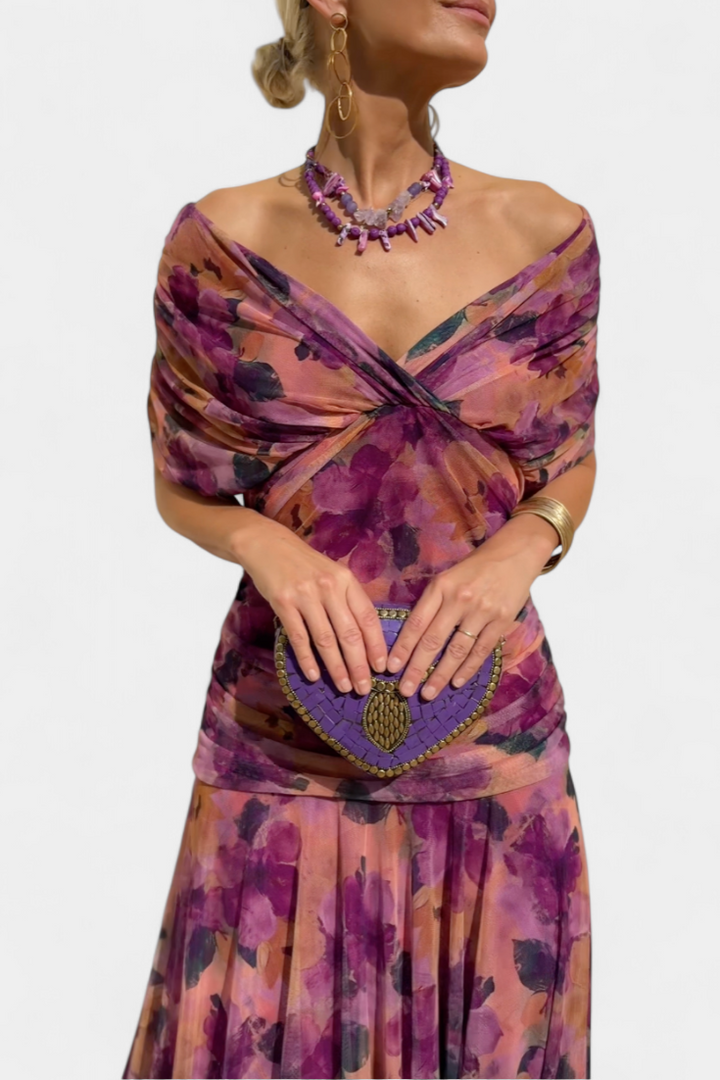 Jocelyn | Women's Elegant Floral V Neck Maxi Dress