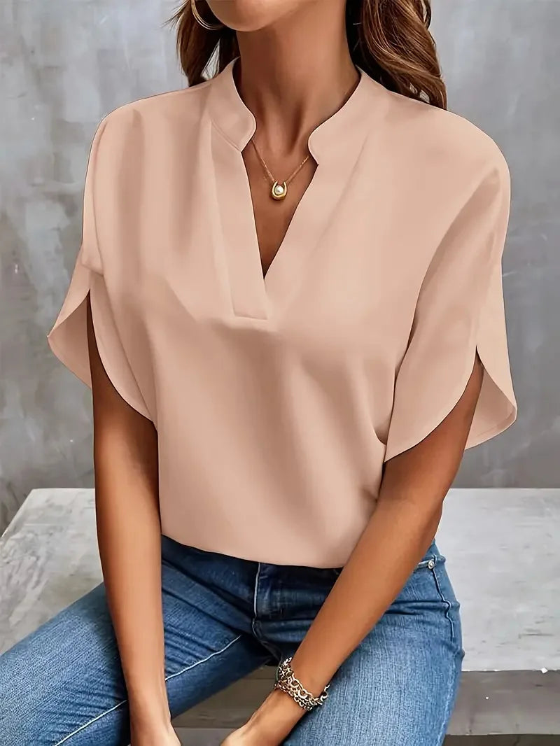 Velora | Women's V-Neck Flowing Blouse