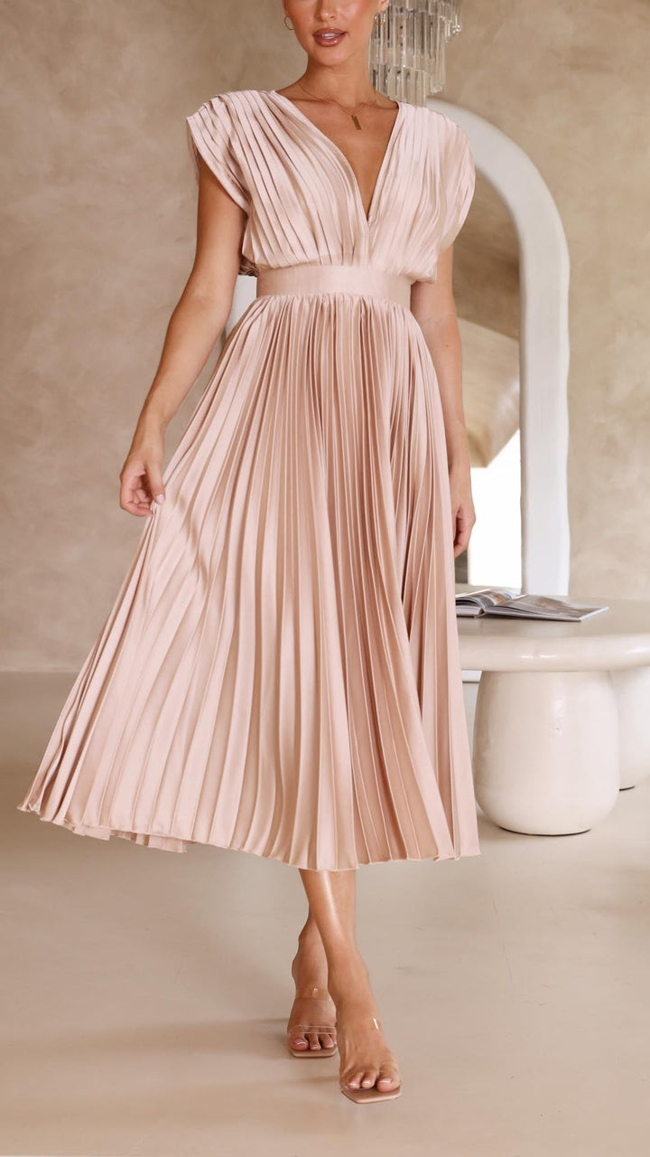 Kingsley | Women's Pleated Maxi Wedding Guest Dress