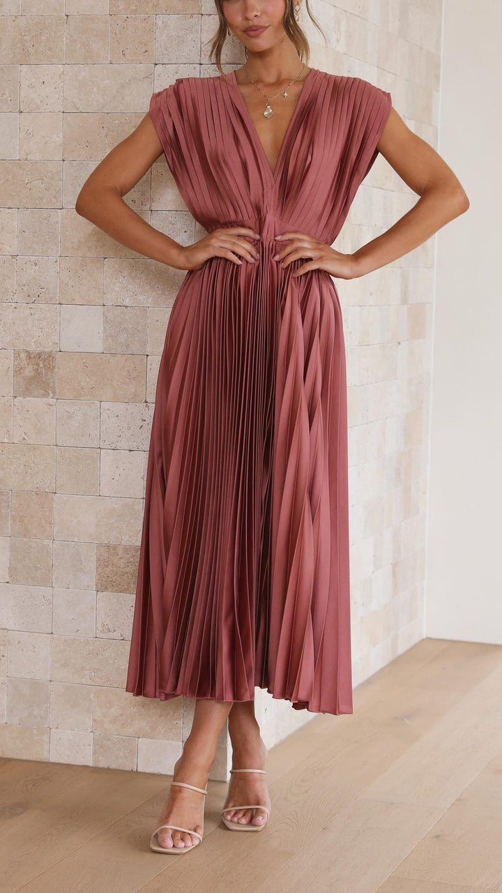 Kingsley | Women's Pleated Maxi Wedding Guest Dress