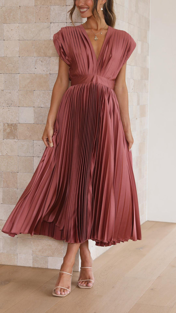 Kingsley | Women's Pleated Maxi Wedding Guest Dress