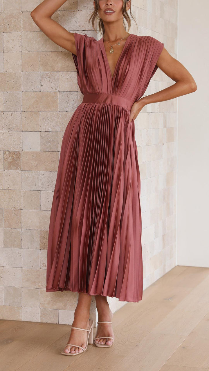Kingsley | Women's Pleated Maxi Wedding Guest Dress