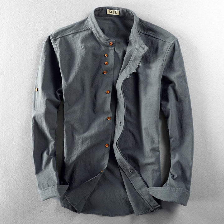 Ashton | Men's Mandarin Collar Linen Shirt