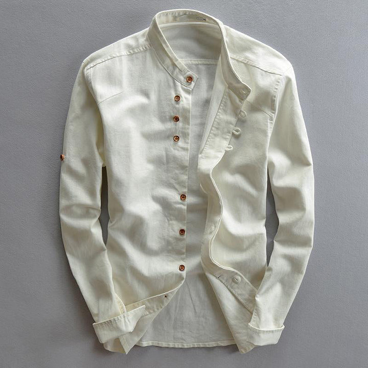 Ashton | Men's Mandarin Collar Linen Shirt