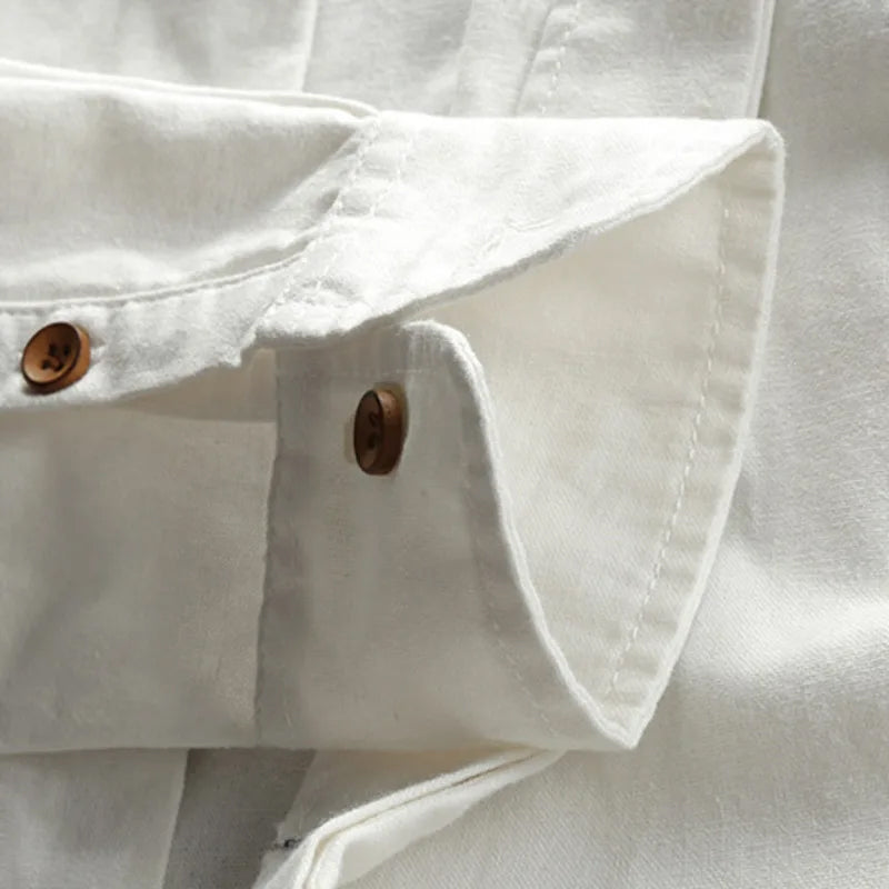 Ashton | Men's Mandarin Collar Linen Shirt