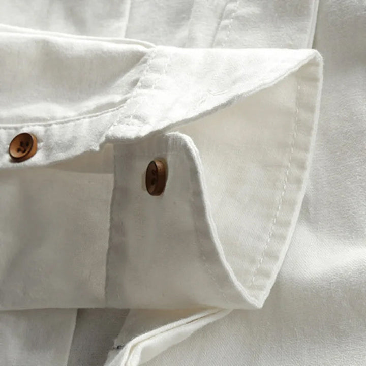 Ashton | Men's Mandarin Collar Linen Shirt