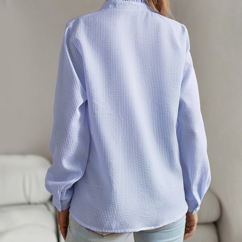 Myrtle | Women’s Ruffle Trim Button-Up Shirt