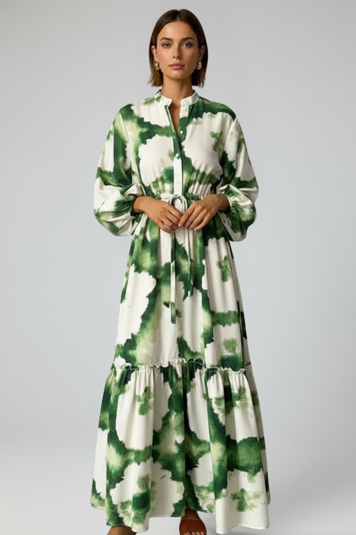 Zarya | Women's Printed V-Neck Maxi Dress