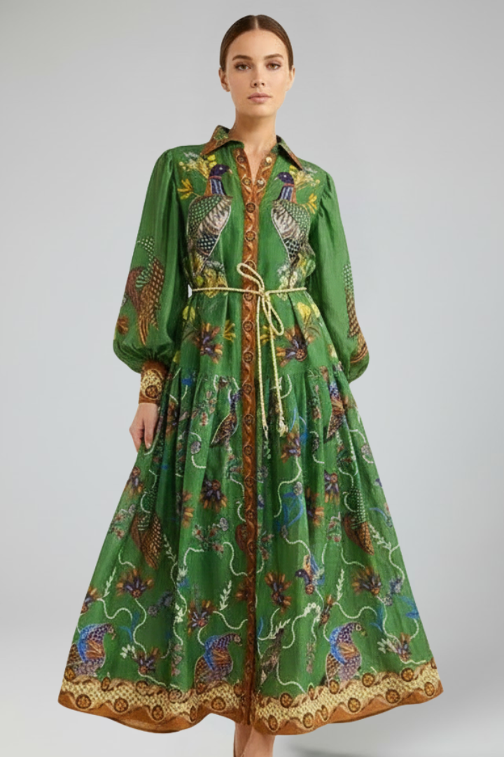 Zarya | Women's Printed V-Neck Maxi Dress