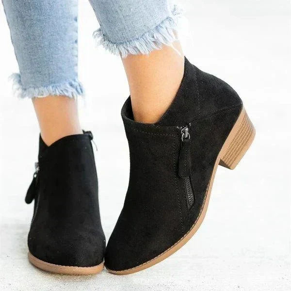 Maude | Women's Zip Low Heel Ankle Boots