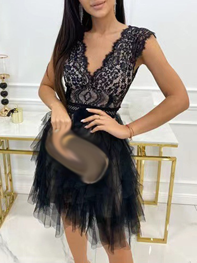 Edana | Women's Ruffle Lace Summer Dress