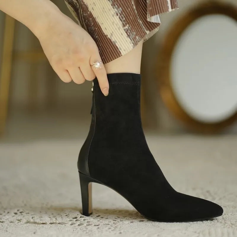 Nyla | Women's Elegant Heeled Calf Boots