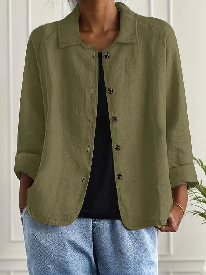 Denise | Women's Casual Collared Button-Up Linen Shirt