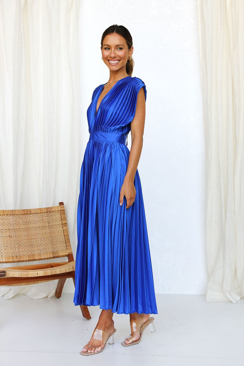 Callie | Women's Elegant Pleated Skirt Midi Dress