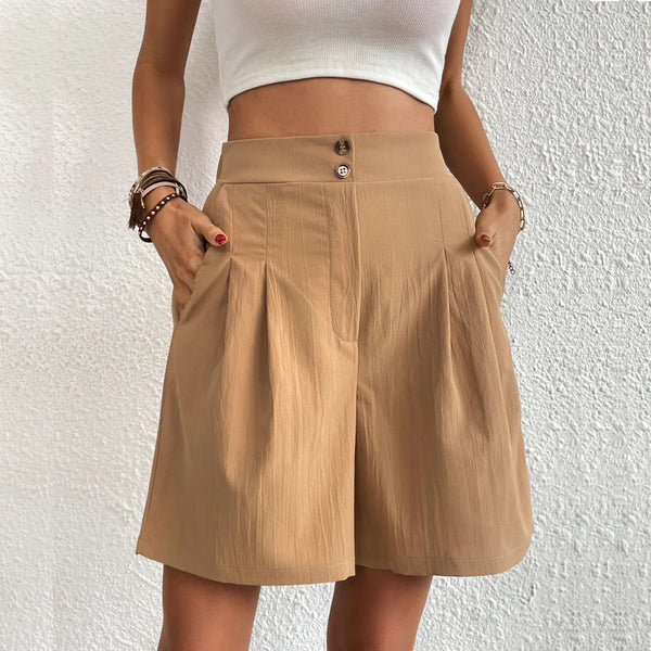Lovell | Women's High Waisted Pleated Shorts