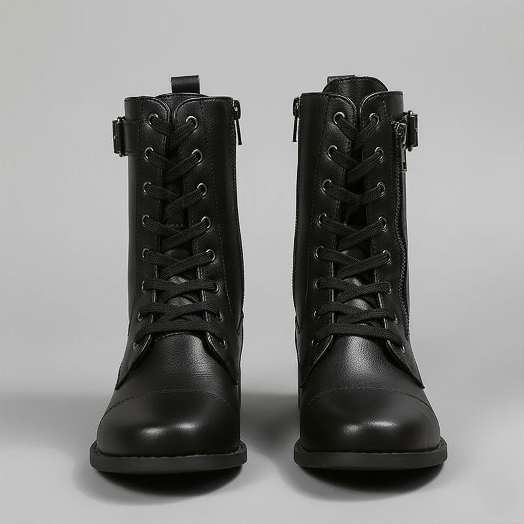 Victoria | Women's Orthopedic Side Zip Lace-Up Calf Boots