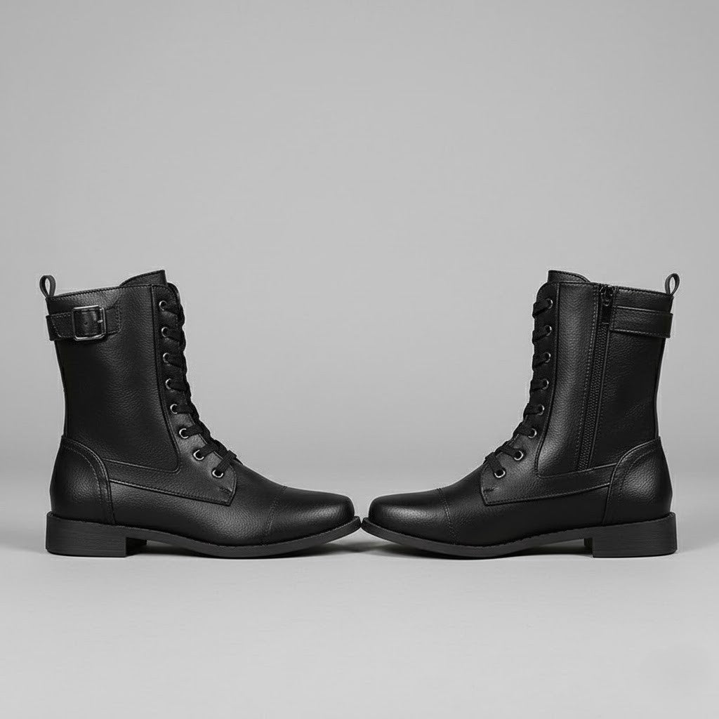 Victoria | Women's Orthopedic Side Zip Lace-Up Calf Boots