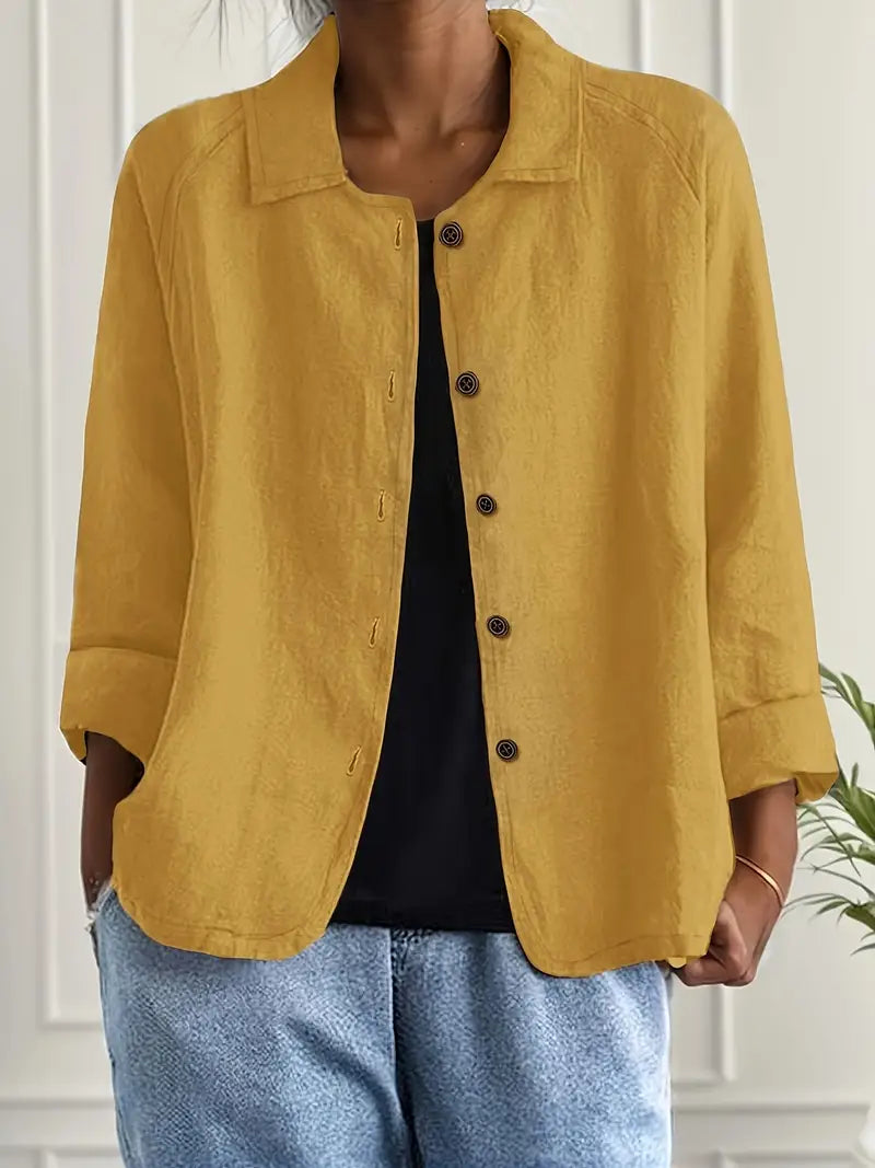 Denise | Women's Casual Collared Button-Up Linen Shirt