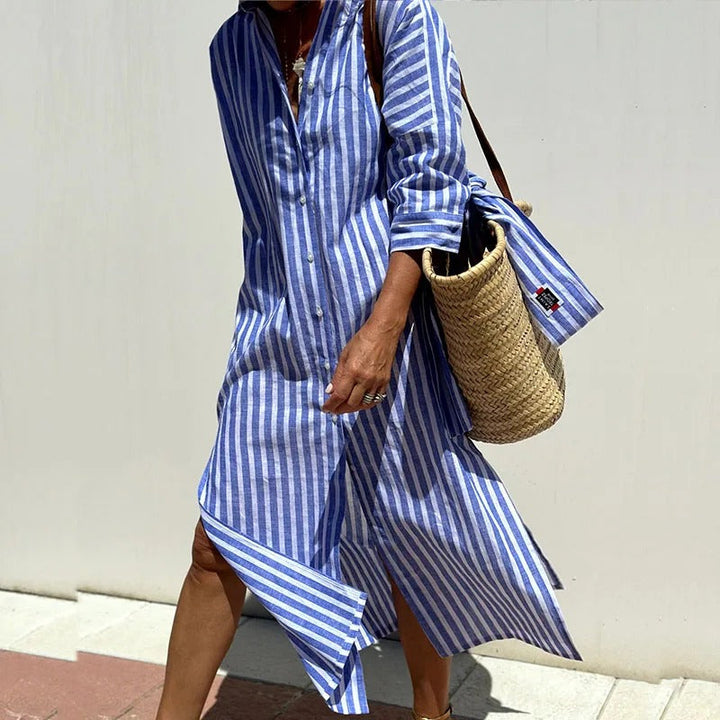 Briselle | Women's Striped Shirt Beach Dress
