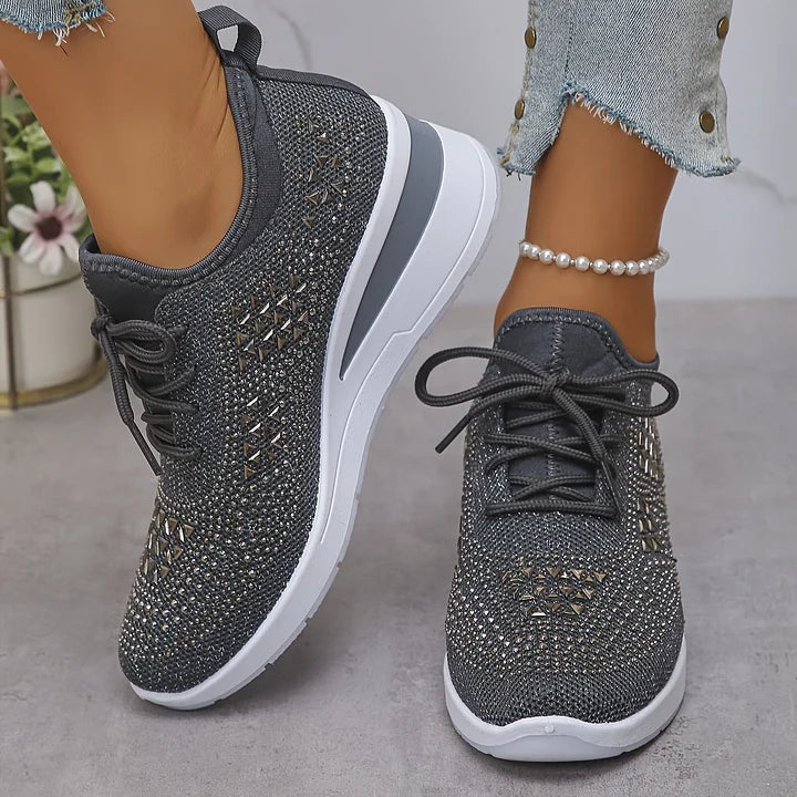 Embla | Women's Embellished Knit Wedge Sneakers