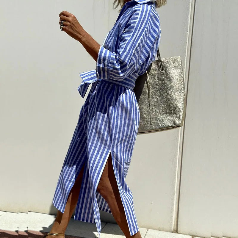 Briselle | Women's Striped Shirt Beach Dress