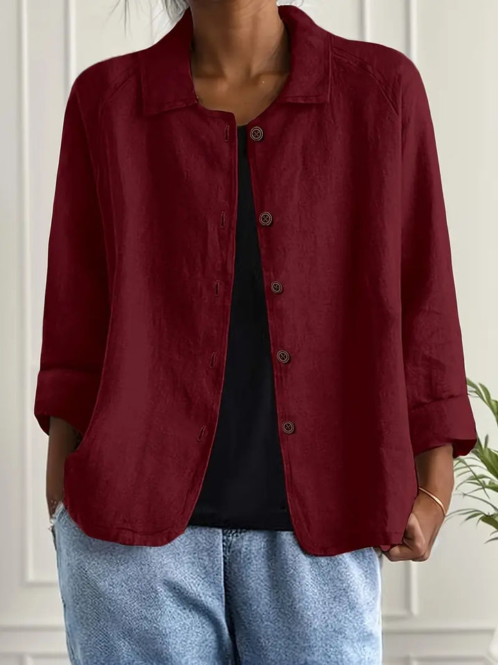 Denise | Women's Casual Collared Button-Up Linen Shirt