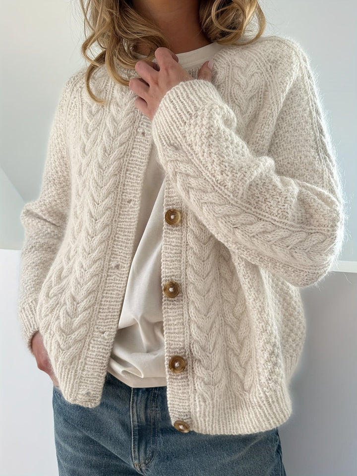 Candace | Women's Chic Braided Knit Cardigan