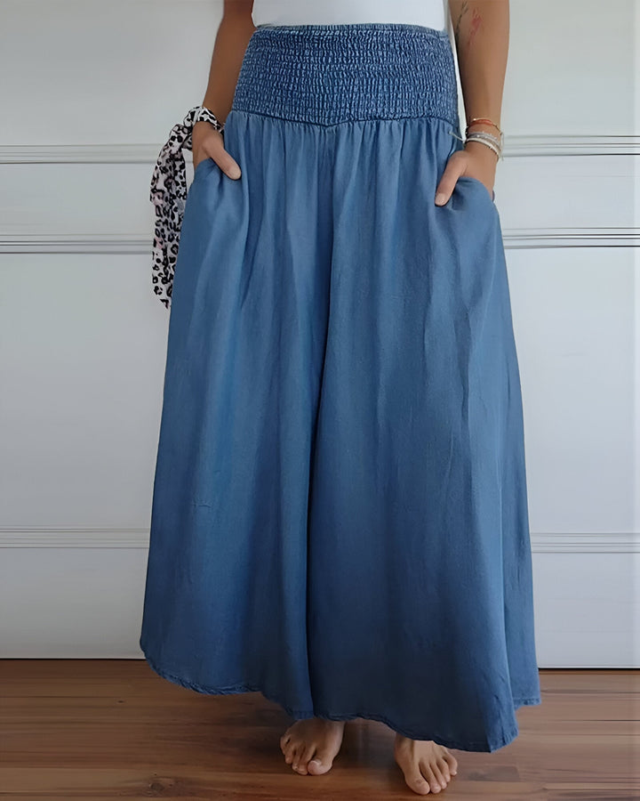 Xamira | Women's Elastic Waist Flowing Maxi Skirt