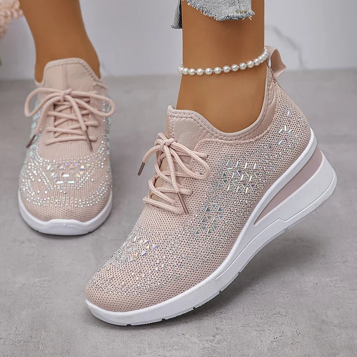Embla | Women's Embellished Knit Wedge Sneakers
