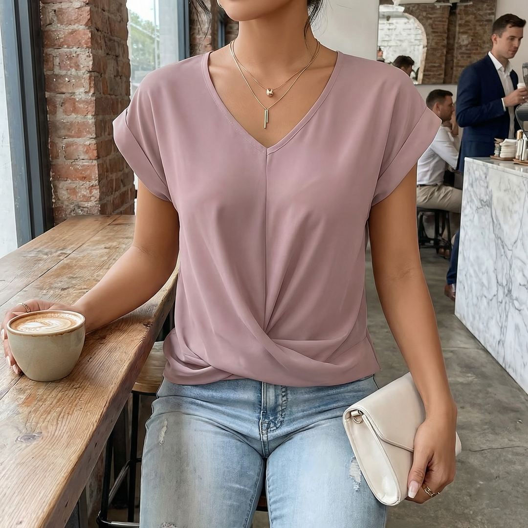 Sutton | Women's Twist Knot V-Neck Top