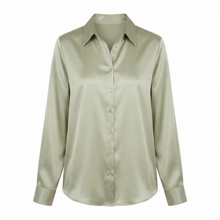 Willow | Women's Modern Button Down Satin Blouse