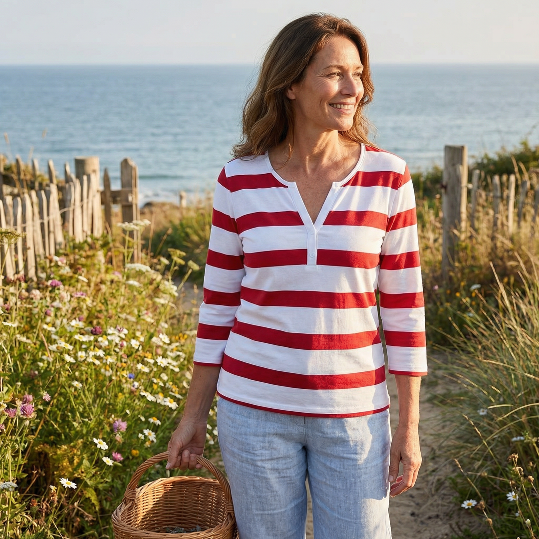 Camila | Women's Striped V-Neck Summer Top