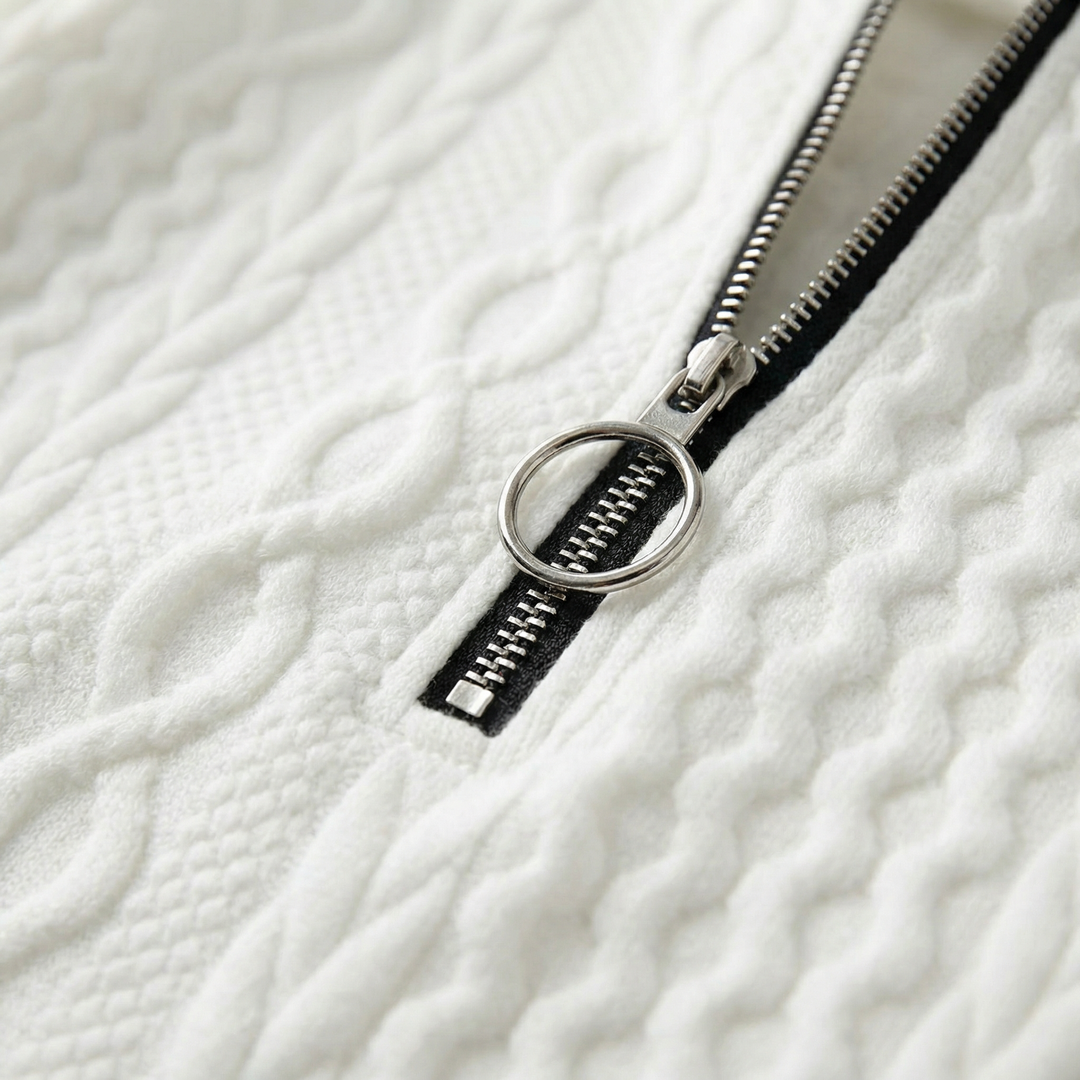 Bonnie | Women's Elegant Cable Knit Half-Zip Top