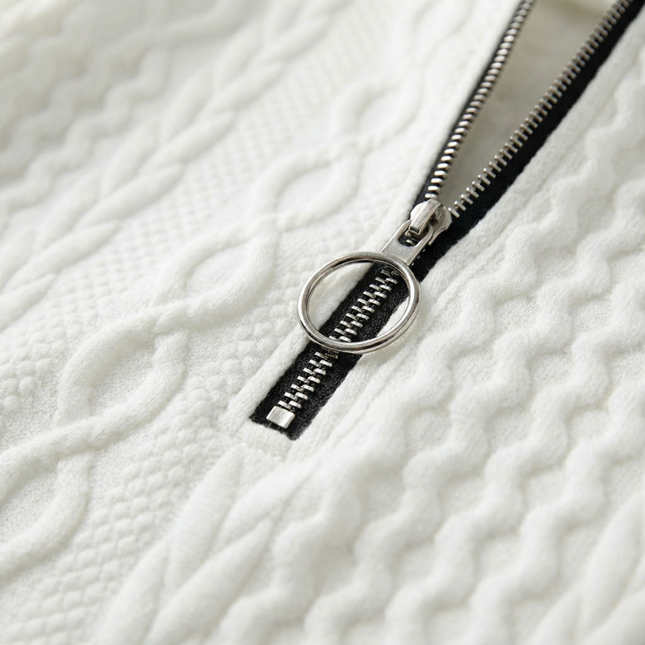 Bonnie | Women's Elegant Cable Knit Half-Zip Top