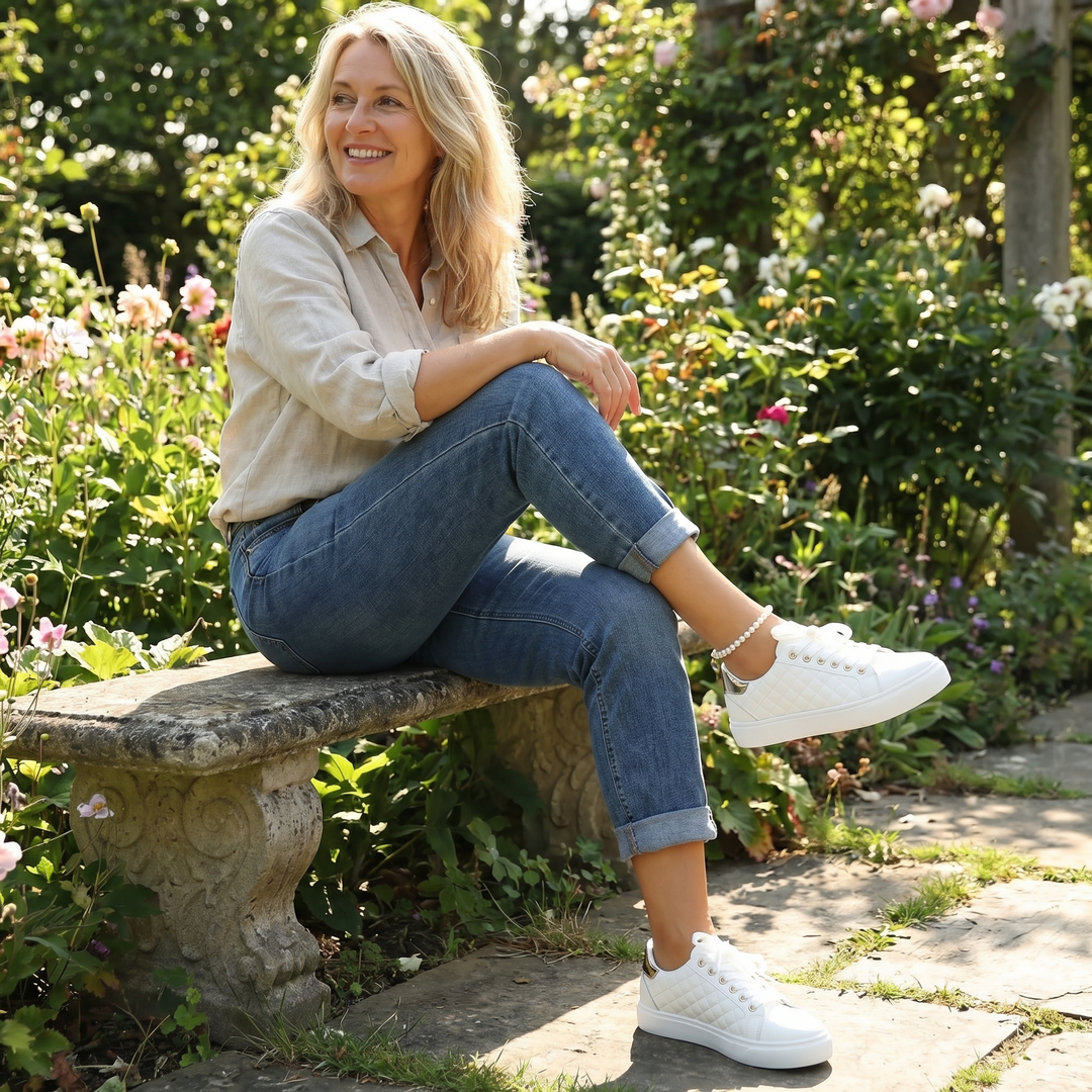 Clarice | Women's Casual Quilted Lace-Up Sneakers