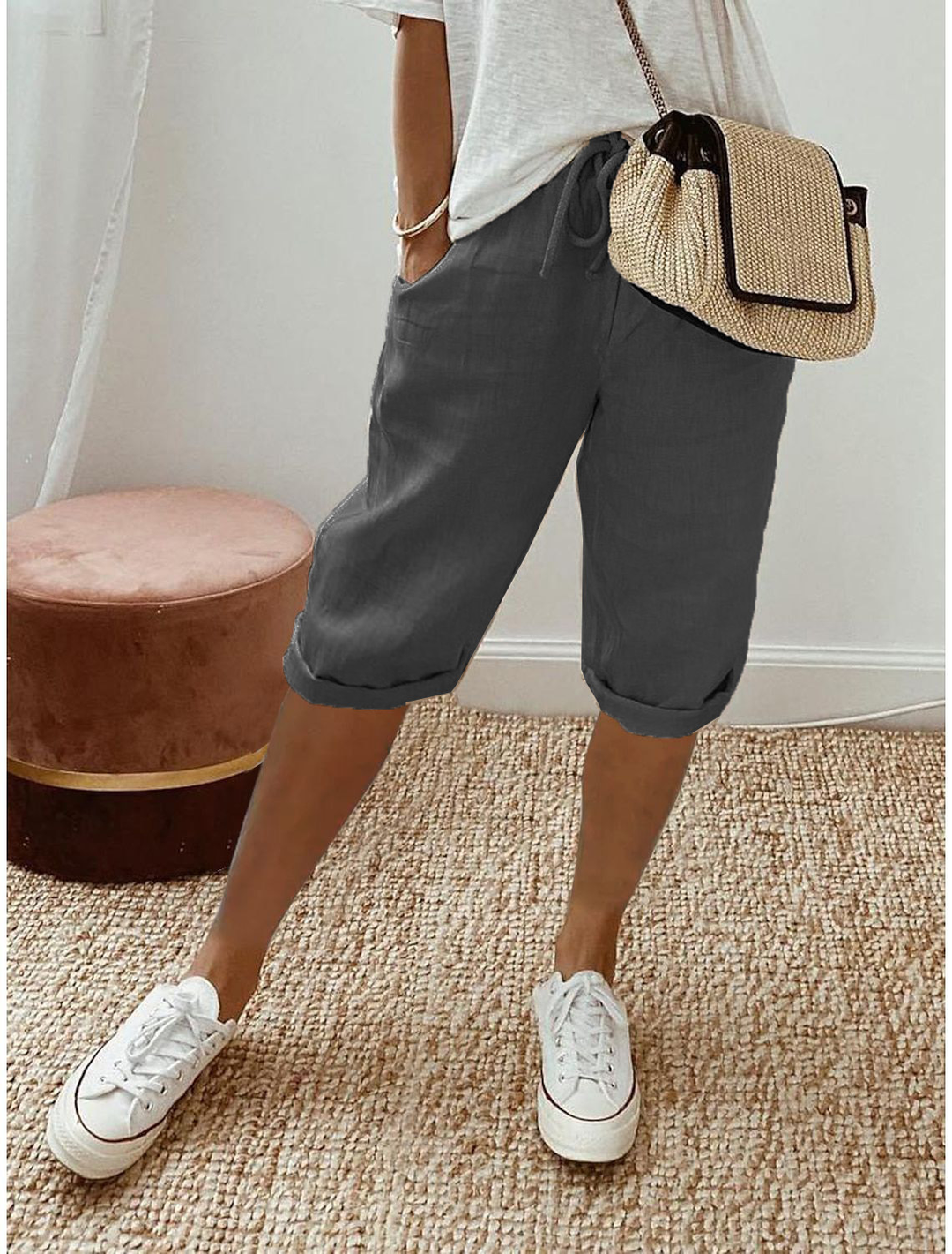 Anne | Women's Casual Drawstring Capri Pants