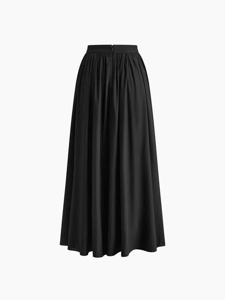 Yarelle | Women's High Waist Pleated Maxi Skirt