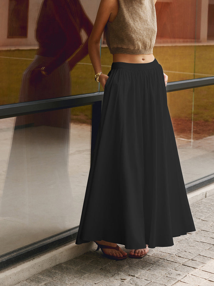 Yarelle | Women's High Waist Pleated Maxi Skirt