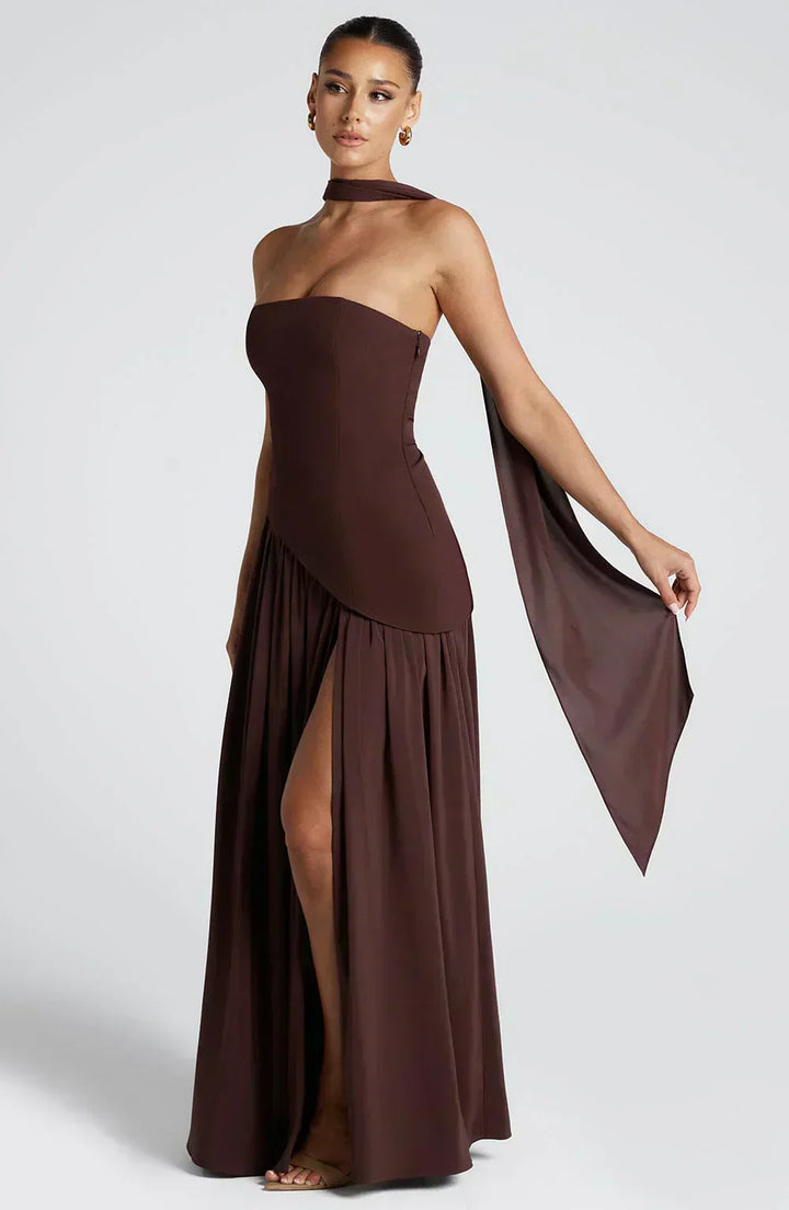 Ellie | Women's Asymmetric Wedding Guest Maxi Dress