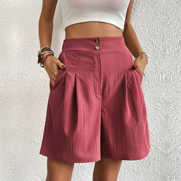 Urielle | Women's High Waist Pleated Shorts