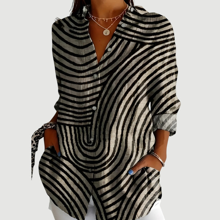 Galene | Women's Striped Beach Shirt Top