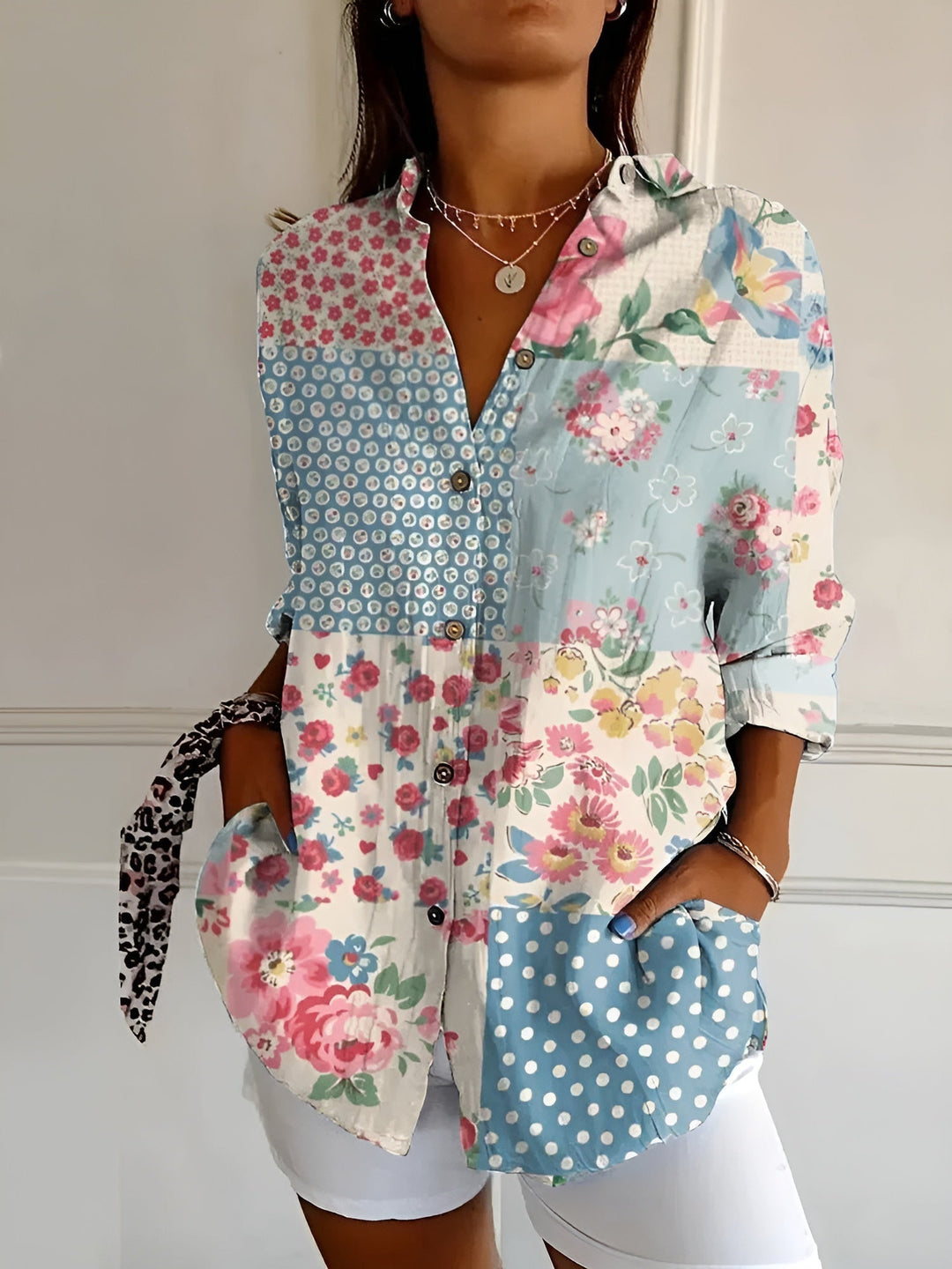 Lunara | Women's Floral Button-Up Blouse