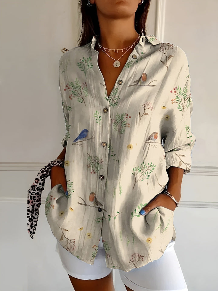 Lunara | Women's Floral Button-Up Blouse